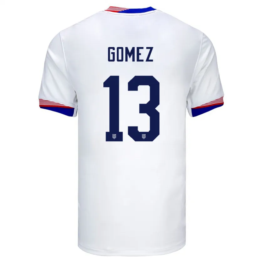 Danxen Herren Vereinigte Staaten Jonathan Gomez #13 Weiß Heimtrikot Trikot 24-26 T-Shirt