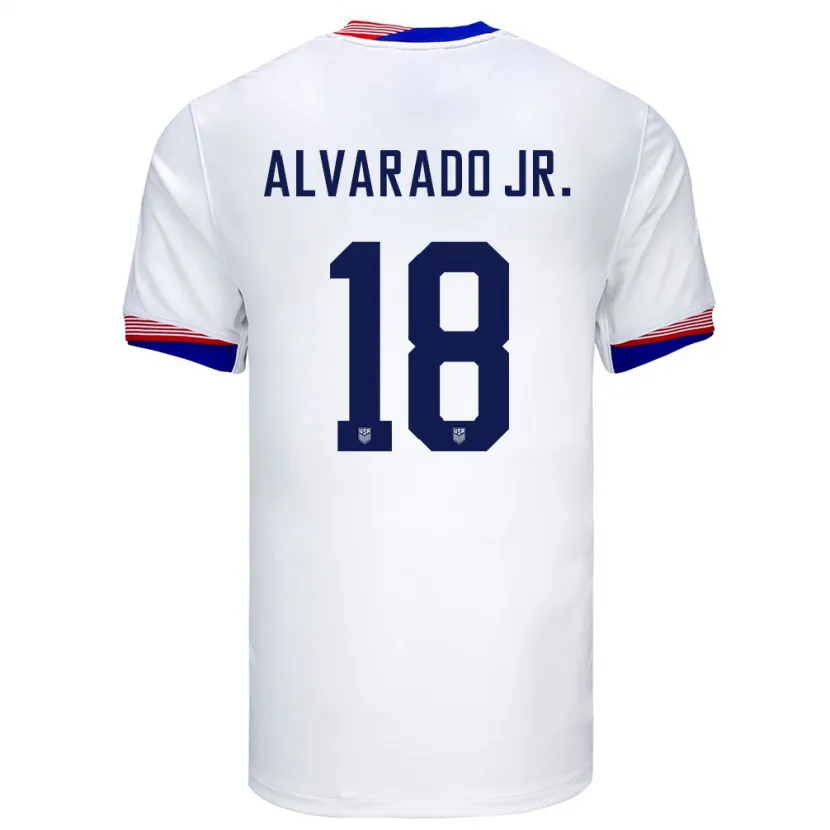 Danxen Herren Vereinigte Staaten Alejandro Alvarado Jr #18 Weiß Heimtrikot Trikot 24-26 T-Shirt
