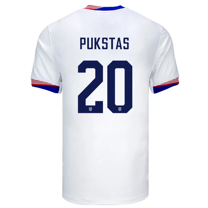 Danxen Herren Vereinigte Staaten Rokas Pukstas #20 Weiß Heimtrikot Trikot 24-26 T-Shirt