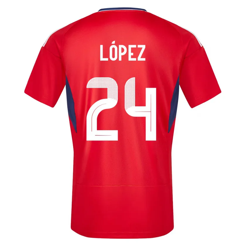 Danxen Herren Costa Rica Douglas Lopez #24 Rot Heimtrikot Trikot 24-26 T-Shirt