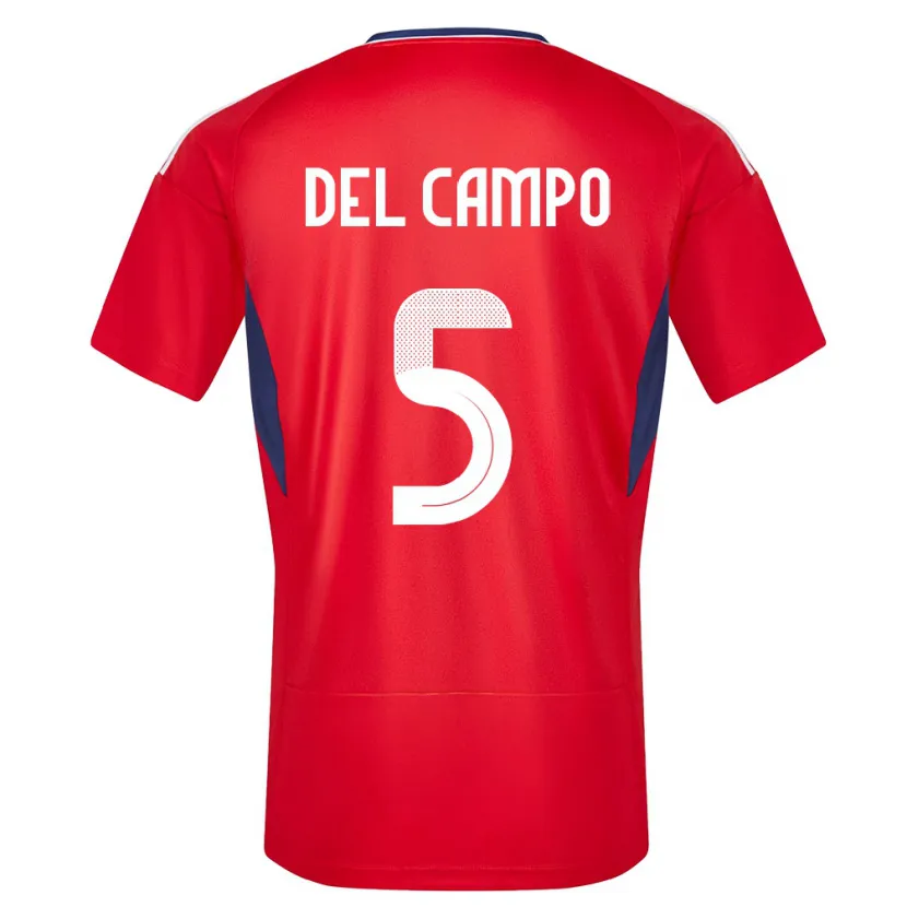 Danxen Herren Costa Rica Valeria Del Campo #5 Rot Heimtrikot Trikot 24-26 T-Shirt