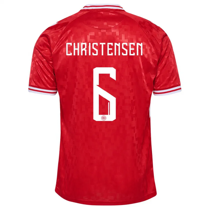 Danxen Herren Dänemark Andreas Christensen #6 Rot Heimtrikot Trikot 24-26 T-Shirt