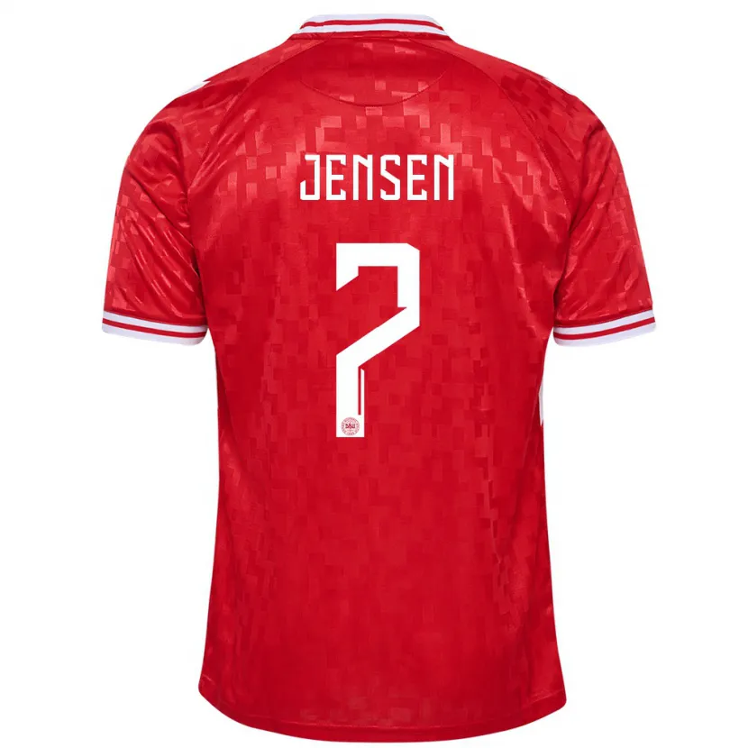 Danxen Herren Dänemark Mathias Jensen #7 Rot Heimtrikot Trikot 24-26 T-Shirt