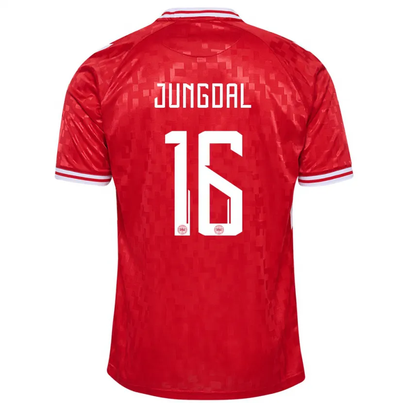 Danxen Herren Dänemark Andreas Jungdal #16 Rot Heimtrikot Trikot 24-26 T-Shirt