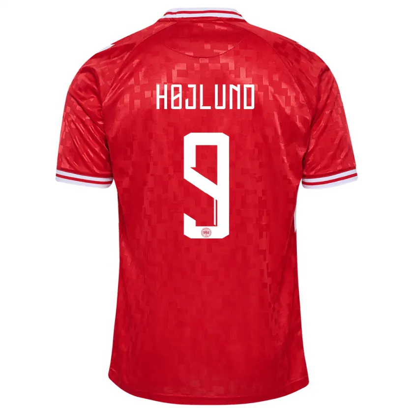 Danxen Herren Dänemark Emil Højlund #9 Rot Heimtrikot Trikot 24-26 T-Shirt