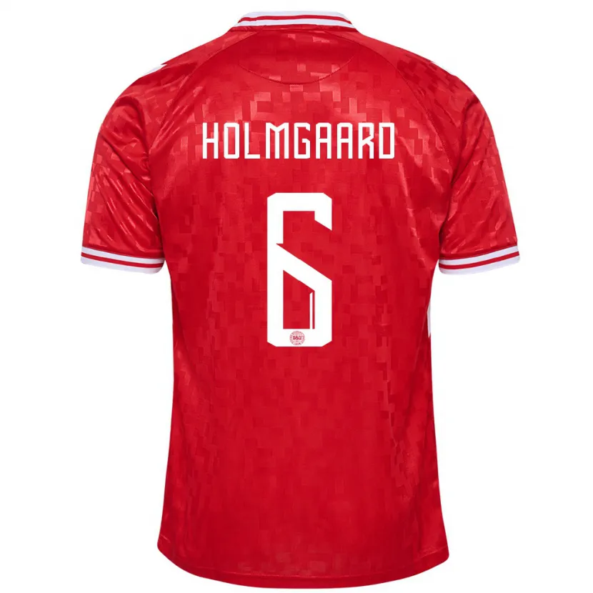 Danxen Herren Dänemark Karen Holmgaard #6 Rot Heimtrikot Trikot 24-26 T-Shirt