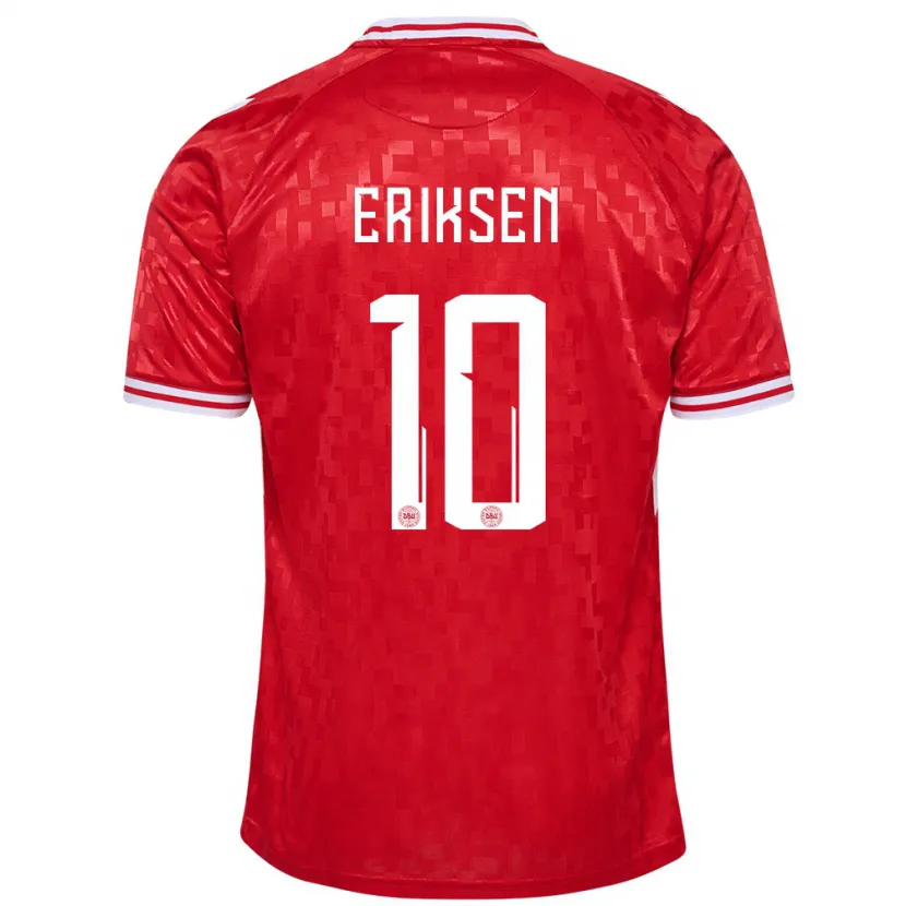 Danxen Herren Dänemark Christian Eriksen #10 Rot Heimtrikot Trikot 24-26 T-Shirt
