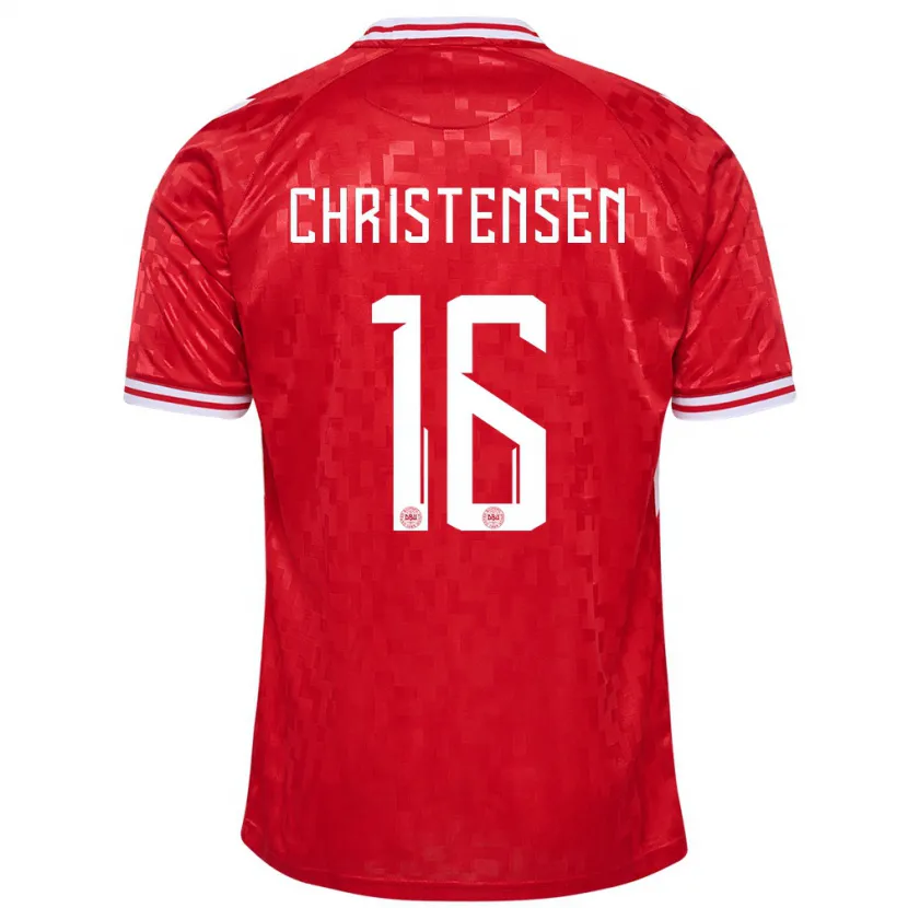 Danxen Herren Dänemark Oliver Christensen #16 Rot Heimtrikot Trikot 24-26 T-Shirt