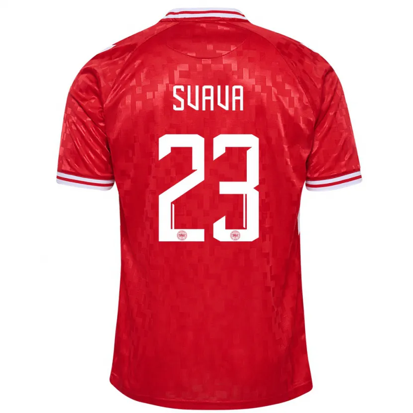 Danxen Herren Dänemark Sofie Svava #23 Rot Heimtrikot Trikot 24-26 T-Shirt