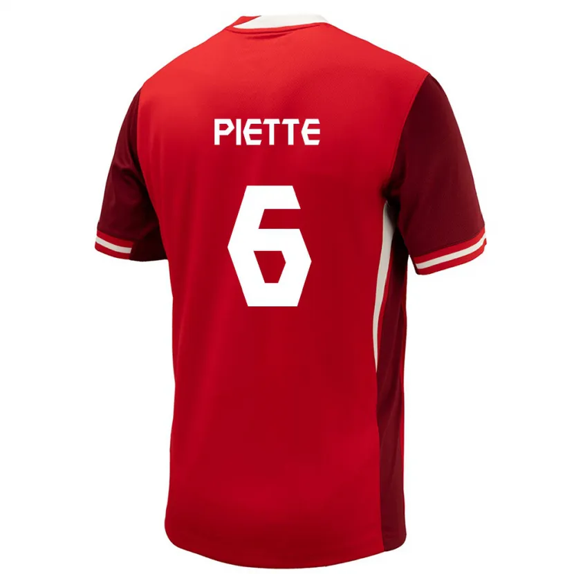Danxen Herren Kanada Samuel Piette #6 Rot Heimtrikot Trikot 24-26 T-Shirt