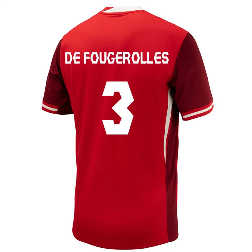Danxen Herren Kanada Luc De Fougerolles #3 Rot Heimtrikot Trikot 24-26 T-Shirt