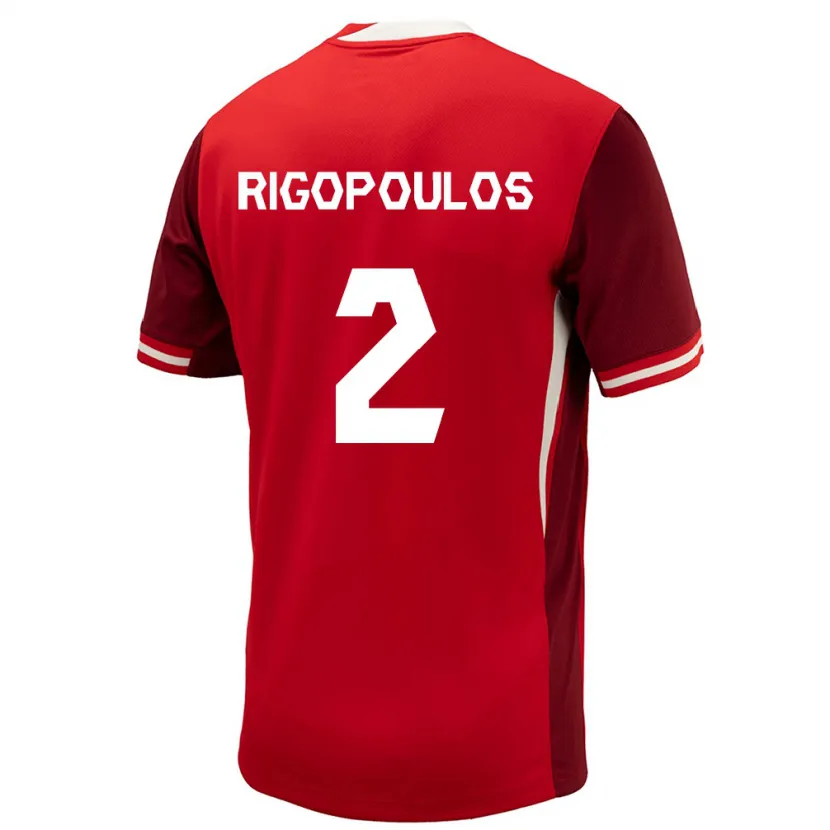 Danxen Herren Kanada Theo Rigopoulos #2 Rot Heimtrikot Trikot 24-26 T-Shirt