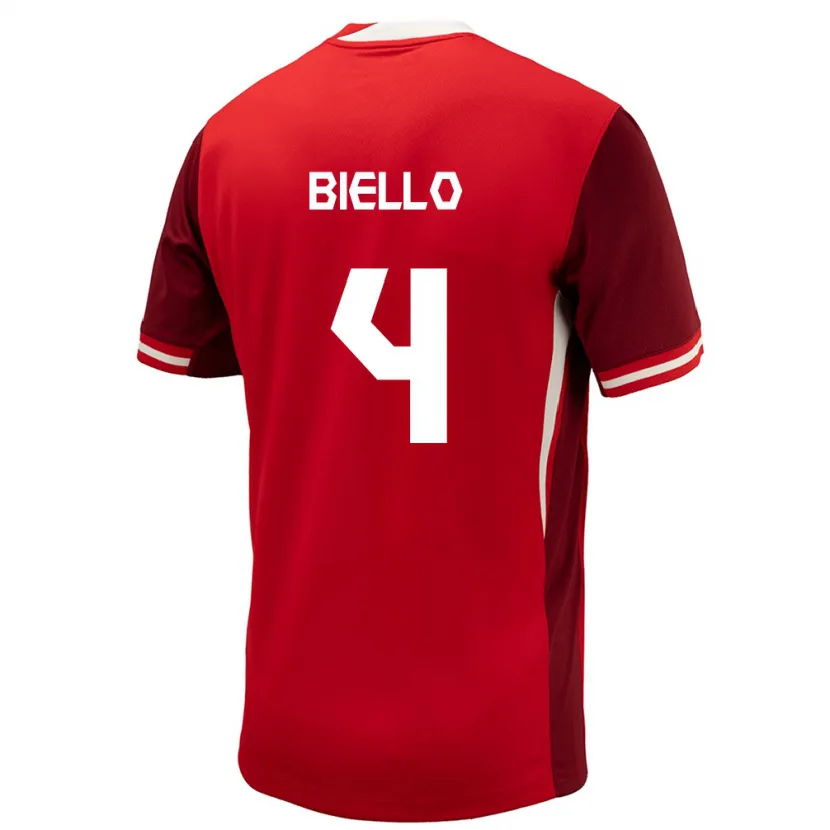 Danxen Herren Kanada Alessandro Biello #4 Rot Heimtrikot Trikot 24-26 T-Shirt