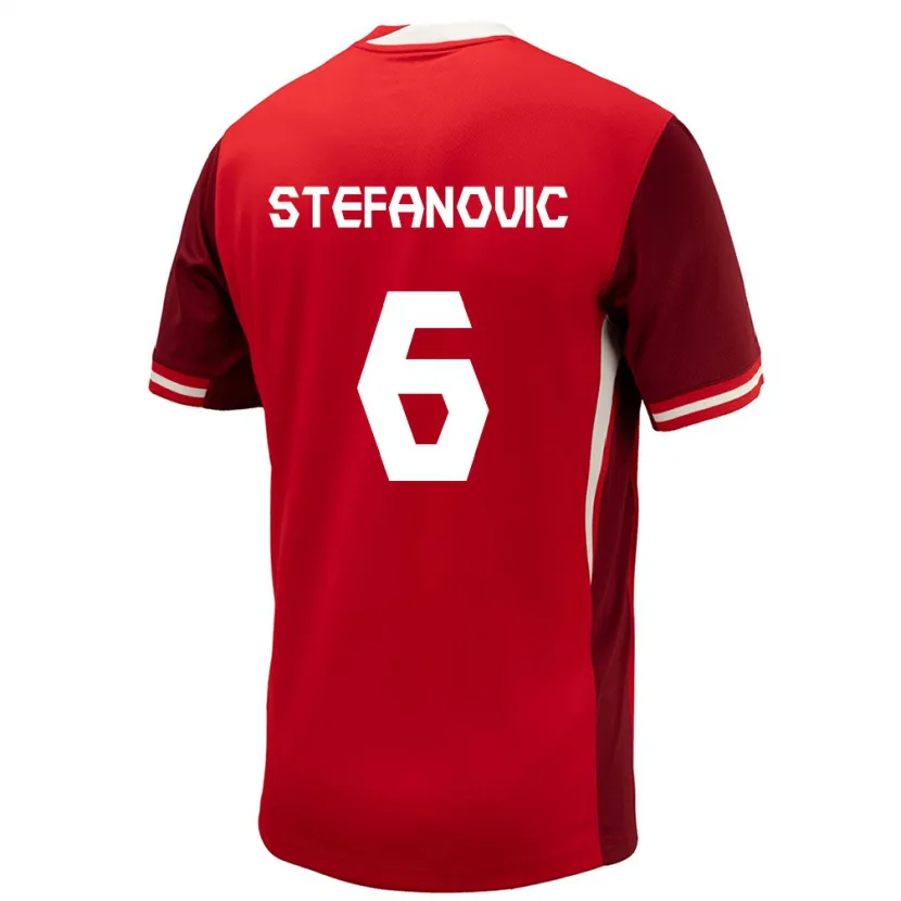 Danxen Herren Kanada Lazar Stefanovic #6 Rot Heimtrikot Trikot 24-26 T-Shirt
