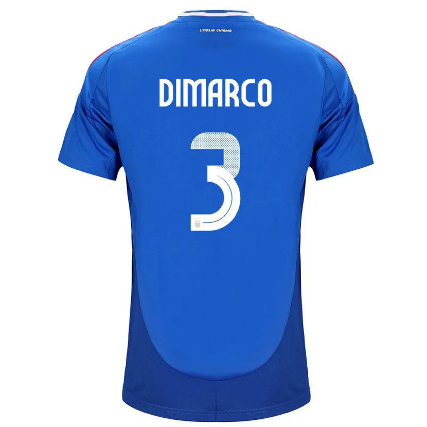 Danxen Herren Italien Federico Dimarco #3 Blau Heimtrikot Trikot 24-26 T-Shirt