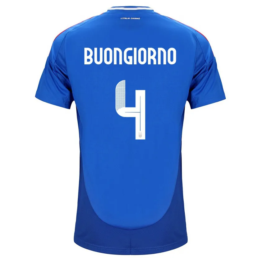 Danxen Herren Italien Alessandro Buongiorno #4 Blau Heimtrikot Trikot 24-26 T-Shirt