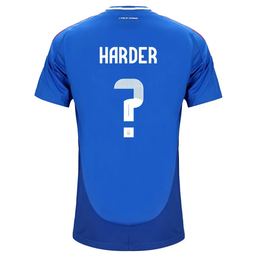 Danxen Herren Italien Jonas Harder #0 Blau Heimtrikot Trikot 24-26 T-Shirt