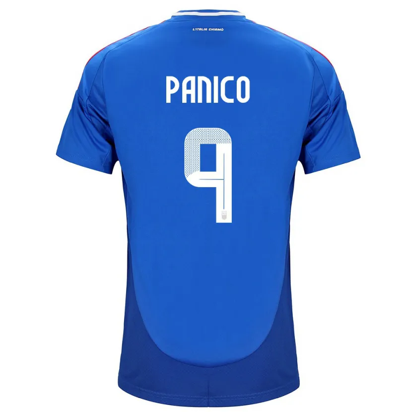Danxen Herren Italien Patrizia Panico #9 Blau Heimtrikot Trikot 24-26 T-Shirt