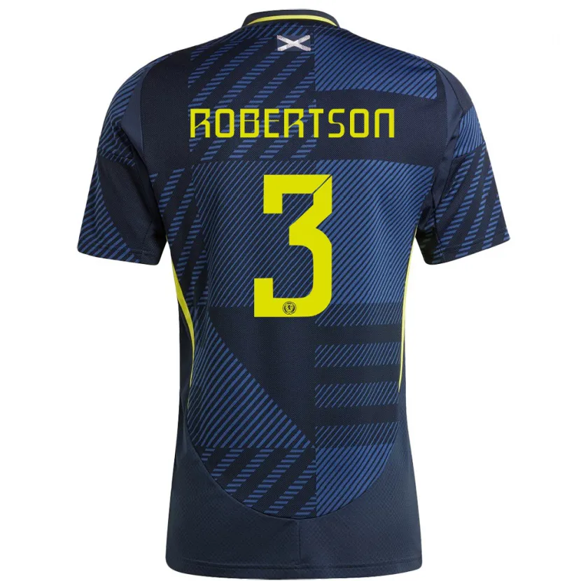 Danxen Herren Schottland Andrew Robertson #3 Dunkelblau Heimtrikot Trikot 24-26 T-Shirt