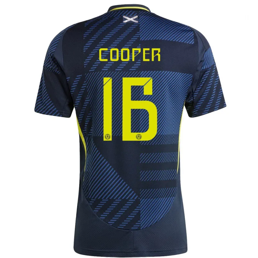 Danxen Herren Schottland Liam Cooper #16 Dunkelblau Heimtrikot Trikot 24-26 T-Shirt