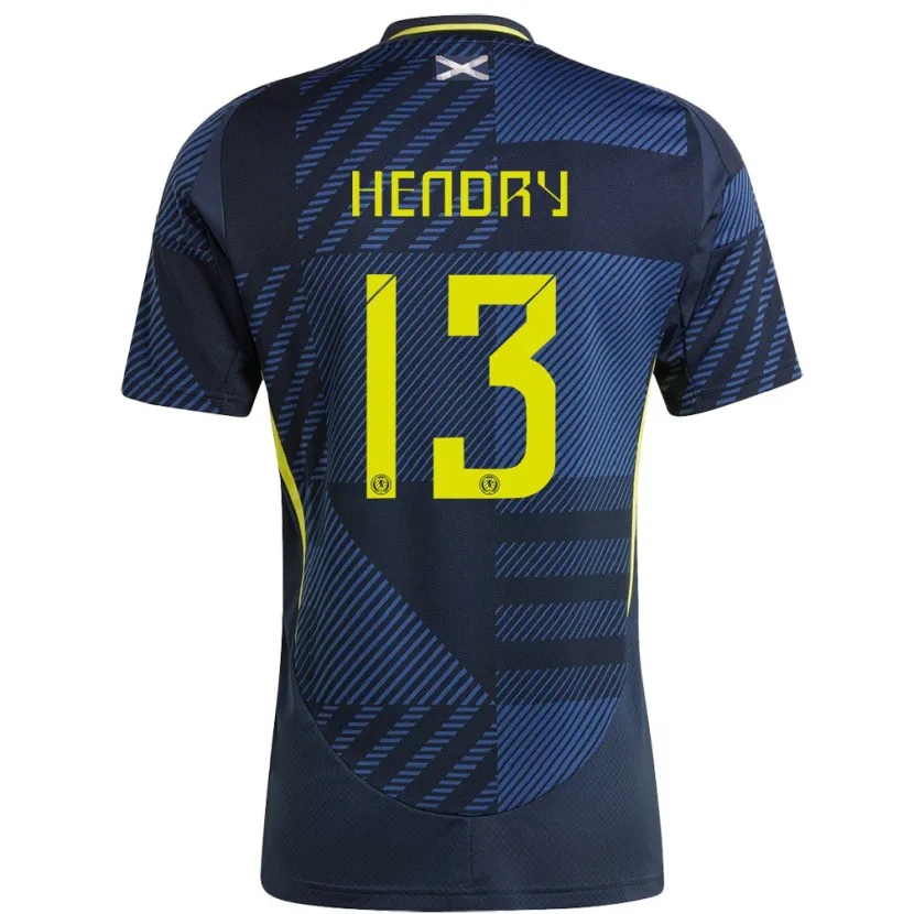 Danxen Herren Schottland Jack Hendry #13 Dunkelblau Heimtrikot Trikot 24-26 T-Shirt