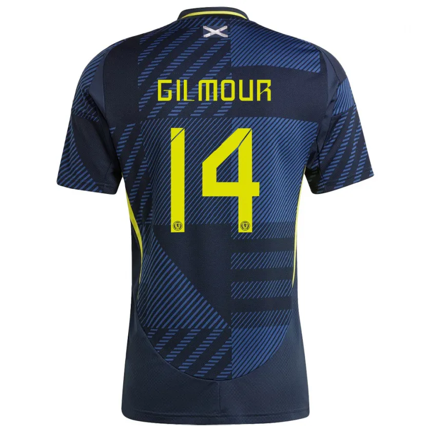 Danxen Herren Schottland Billy Gilmour #14 Dunkelblau Heimtrikot Trikot 24-26 T-Shirt