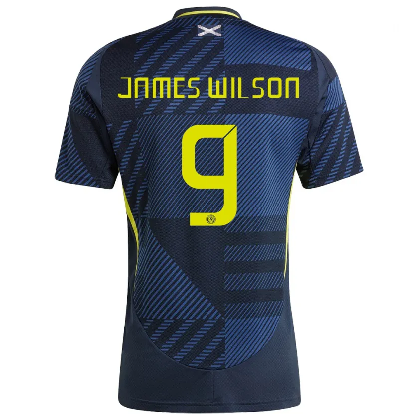 Danxen Herren Schottland James Wilson #9 Dunkelblau Heimtrikot Trikot 24-26 T-Shirt