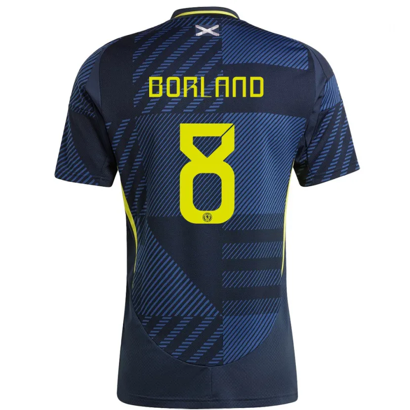 Danxen Herren Schottland Aidan Borland #8 Dunkelblau Heimtrikot Trikot 24-26 T-Shirt