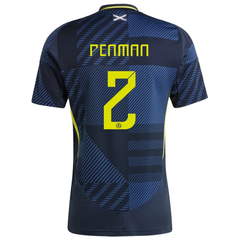 Danxen Herren Schottland Callum Penman #2 Dunkelblau Heimtrikot Trikot 24-26 T-Shirt