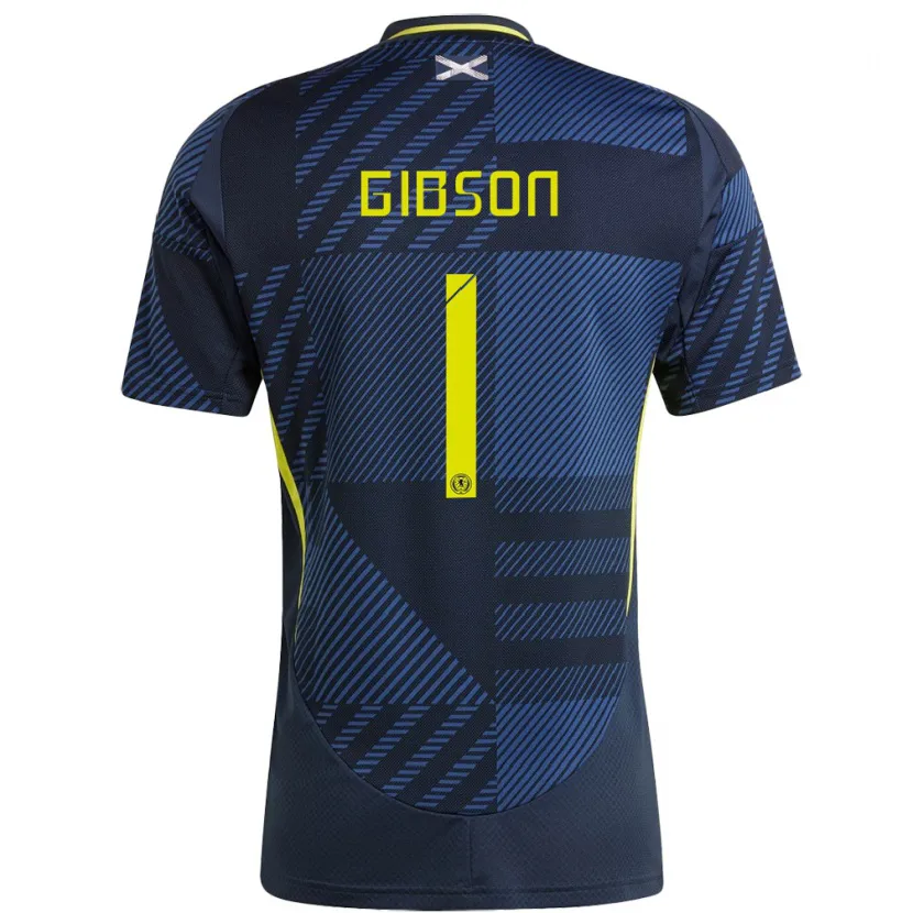 Danxen Herren Schottland Lee Gibson #1 Dunkelblau Heimtrikot Trikot 24-26 T-Shirt