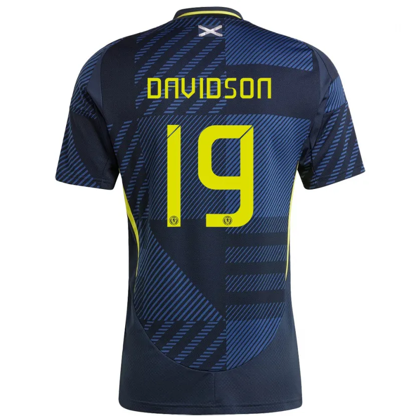 Danxen Herren Schottland Lauren Davidson #19 Dunkelblau Heimtrikot Trikot 24-26 T-Shirt
