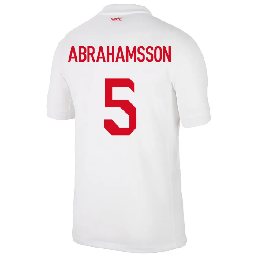 Danxen Herren Türkei Sejde Aylin Abrahamsson #5 Weiß Heimtrikot Trikot 24-26 T-Shirt