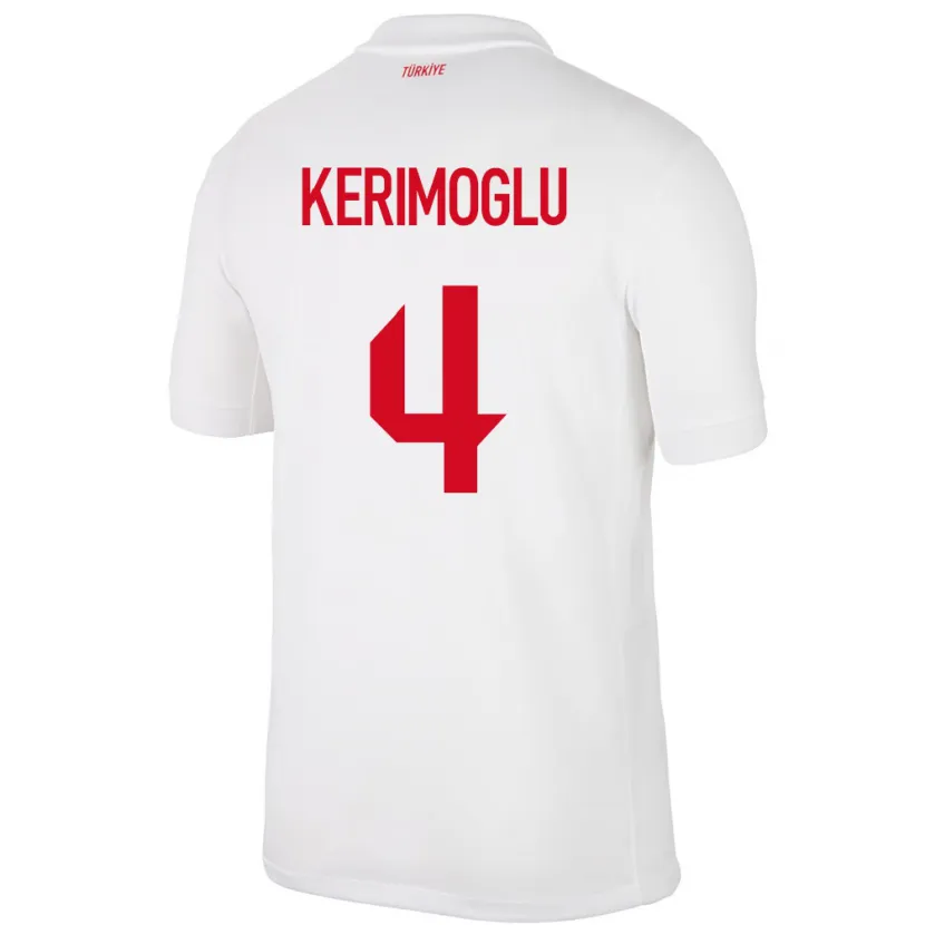 Danxen Herren Türkei Zeynap Kerimoğlu #4 Weiß Heimtrikot Trikot 24-26 T-Shirt