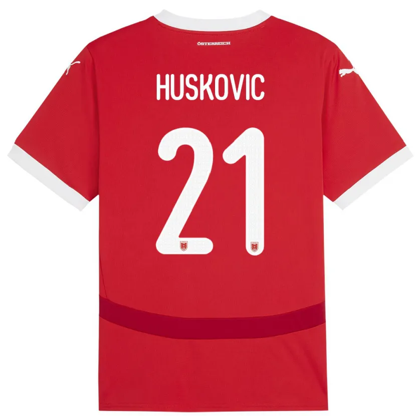 Danxen Herren Österreich Muharem Huskovic #21 Rot Heimtrikot Trikot 24-26 T-Shirt