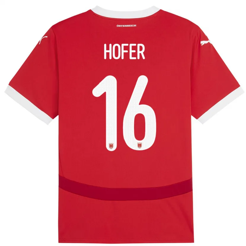 Danxen Herren Österreich Raphael Hofer #16 Rot Heimtrikot Trikot 24-26 T-Shirt