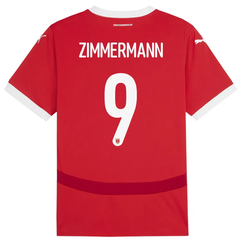 Danxen Herren Österreich Bernhard Zimmermann #9 Rot Heimtrikot Trikot 24-26 T-Shirt
