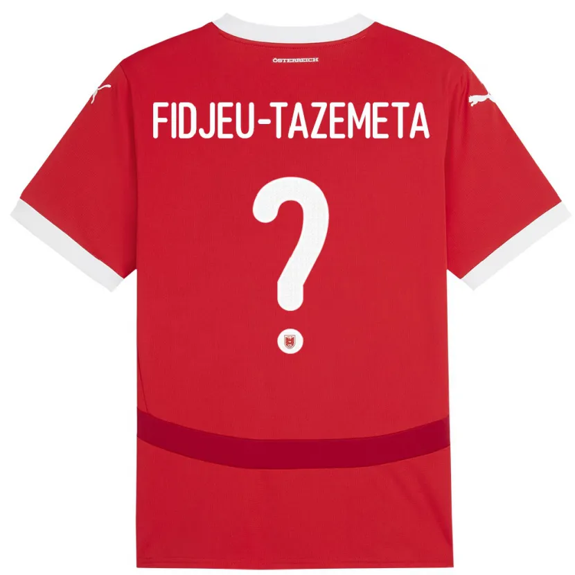 Danxen Herren Österreich Thierry Fidjeu-Tazemeta #0 Rot Heimtrikot Trikot 24-26 T-Shirt