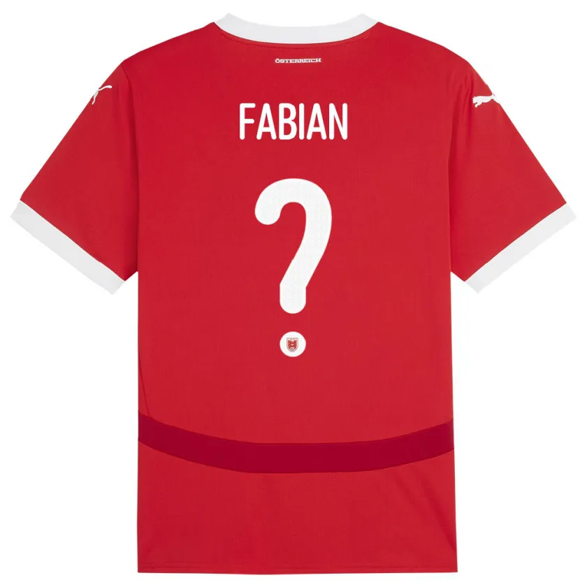 Danxen Herren Österreich Lukas Fabian #0 Rot Heimtrikot Trikot 24-26 T-Shirt