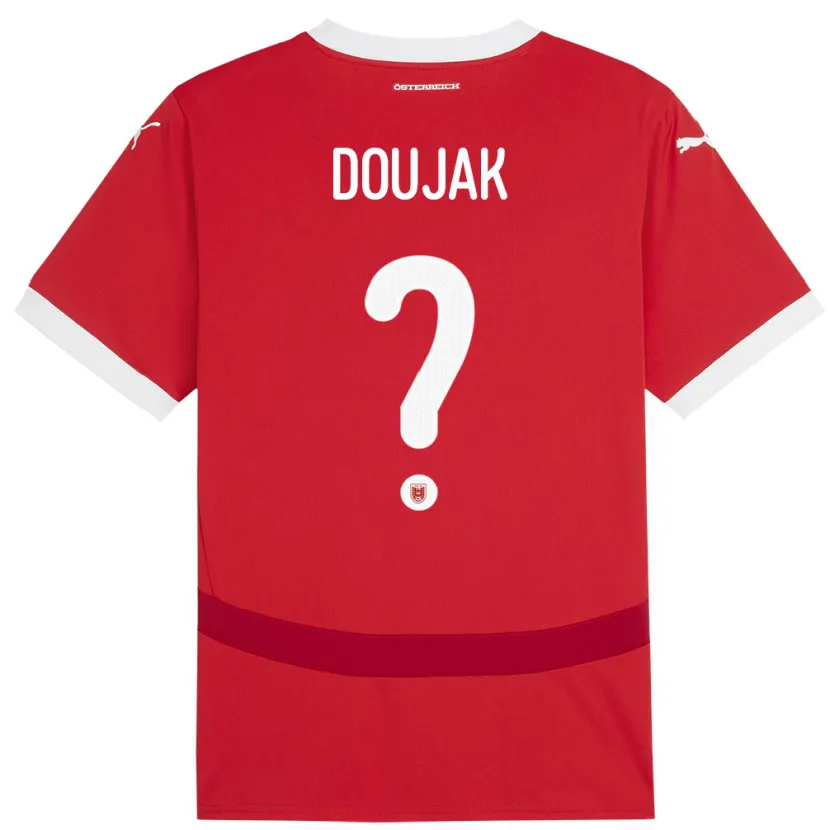 Danxen Herren Österreich Moritz Doujak #0 Rot Heimtrikot Trikot 24-26 T-Shirt