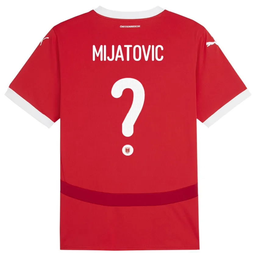 Danxen Herren Österreich Luca Mijatovic #0 Rot Heimtrikot Trikot 24-26 T-Shirt