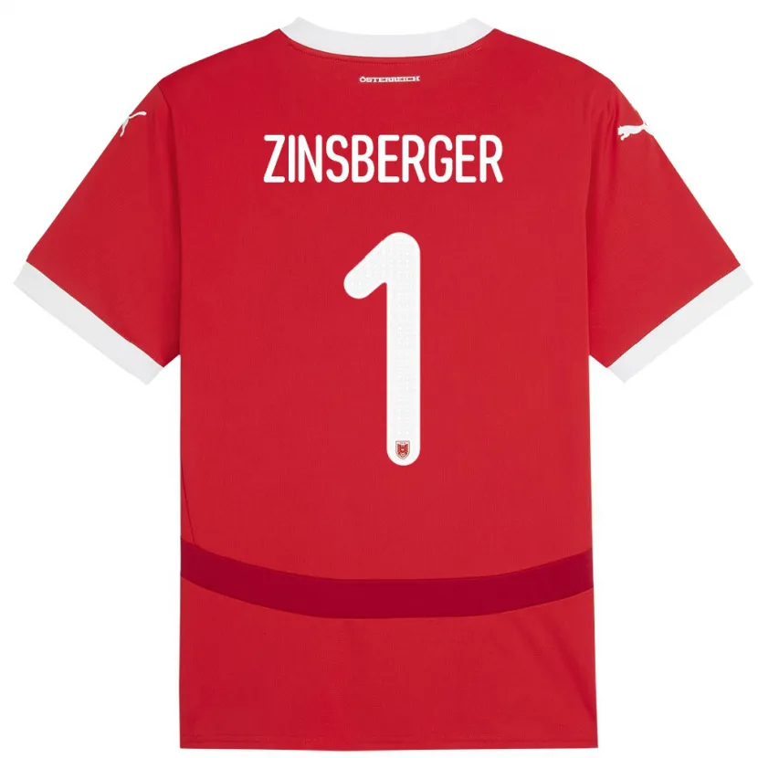 Danxen Herren Österreich Manuela Zinsberger #1 Rot Heimtrikot Trikot 24-26 T-Shirt