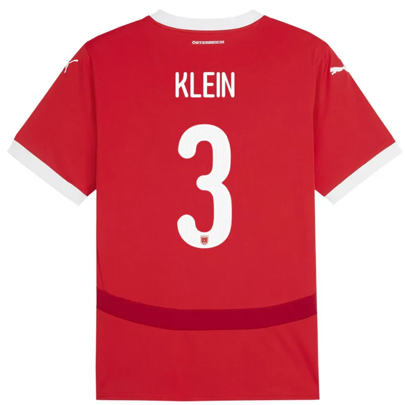 Danxen Herren Österreich Jennifer Klein #3 Rot Heimtrikot Trikot 24-26 T-Shirt