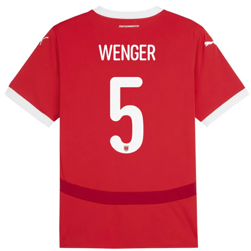 Danxen Herren Österreich Claudia Wenger #5 Rot Heimtrikot Trikot 24-26 T-Shirt