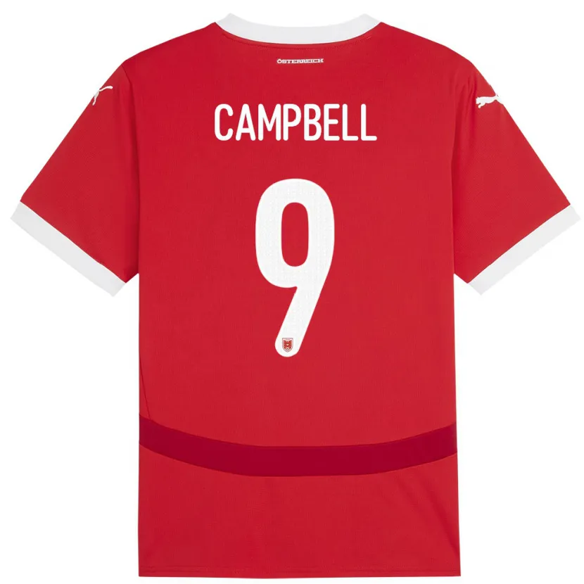 Danxen Herren Österreich Eileen Campbell #9 Rot Heimtrikot Trikot 24-26 T-Shirt