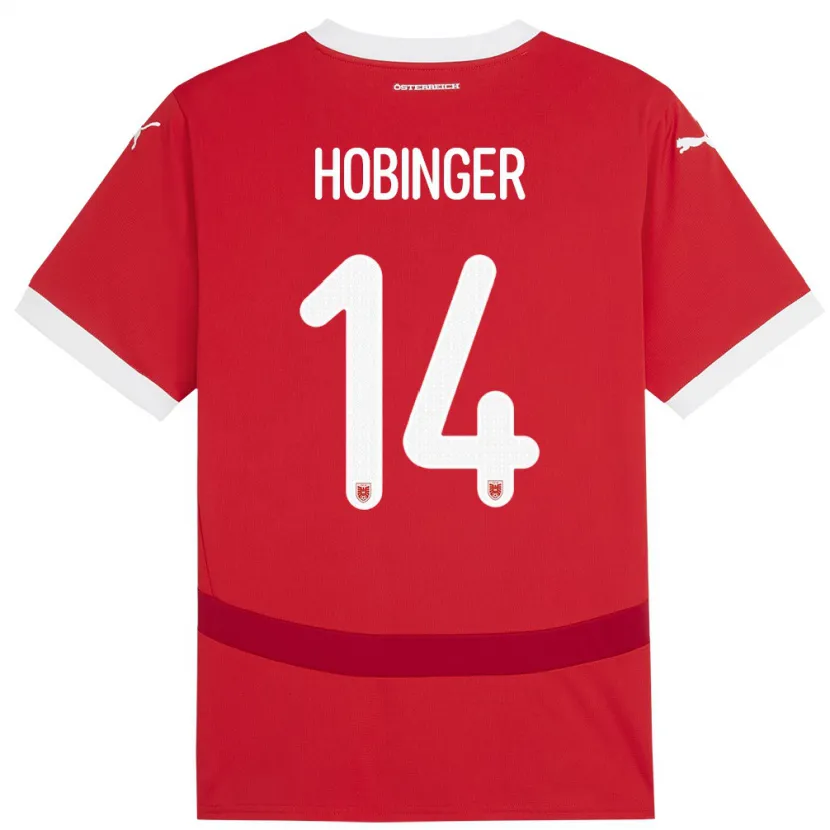 Danxen Herren Österreich Marie Höbinger #14 Rot Heimtrikot Trikot 24-26 T-Shirt