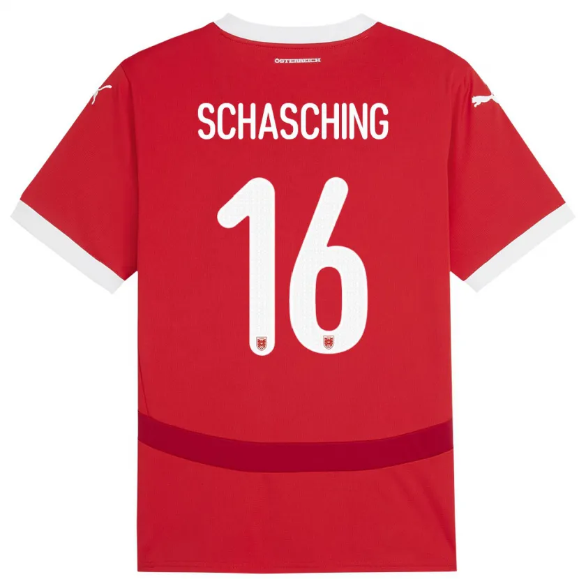 Danxen Herren Österreich Annabel Schasching #16 Rot Heimtrikot Trikot 24-26 T-Shirt
