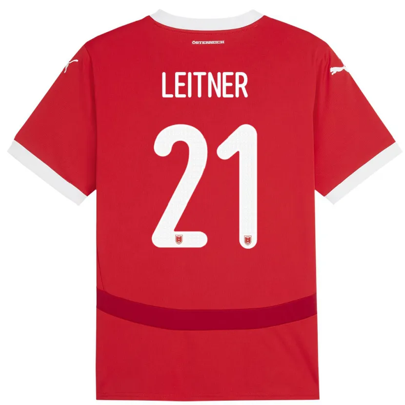 Danxen Herren Österreich Annelie Leitner #21 Rot Heimtrikot Trikot 24-26 T-Shirt
