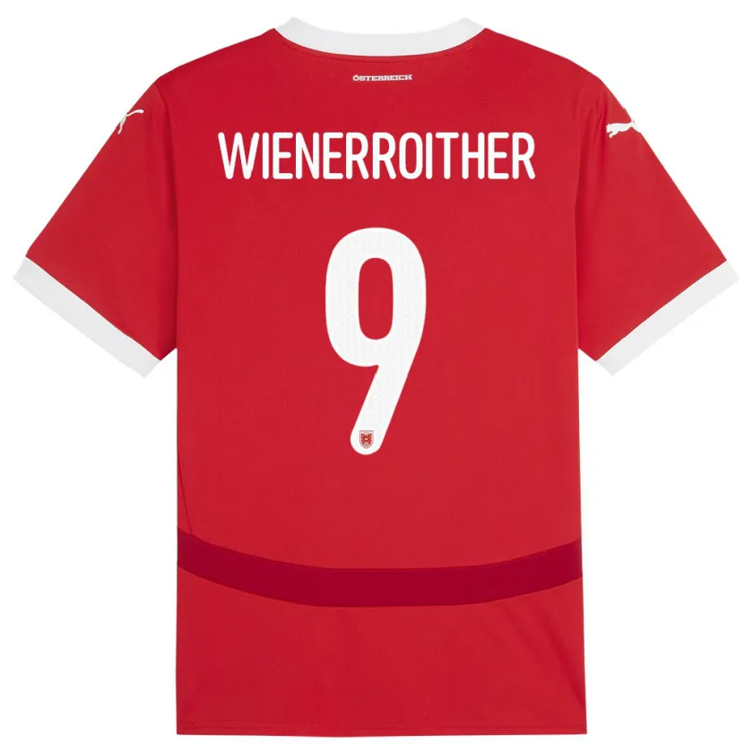 Danxen Herren Österreich Katja Wienerroither #9 Rot Heimtrikot Trikot 24-26 T-Shirt