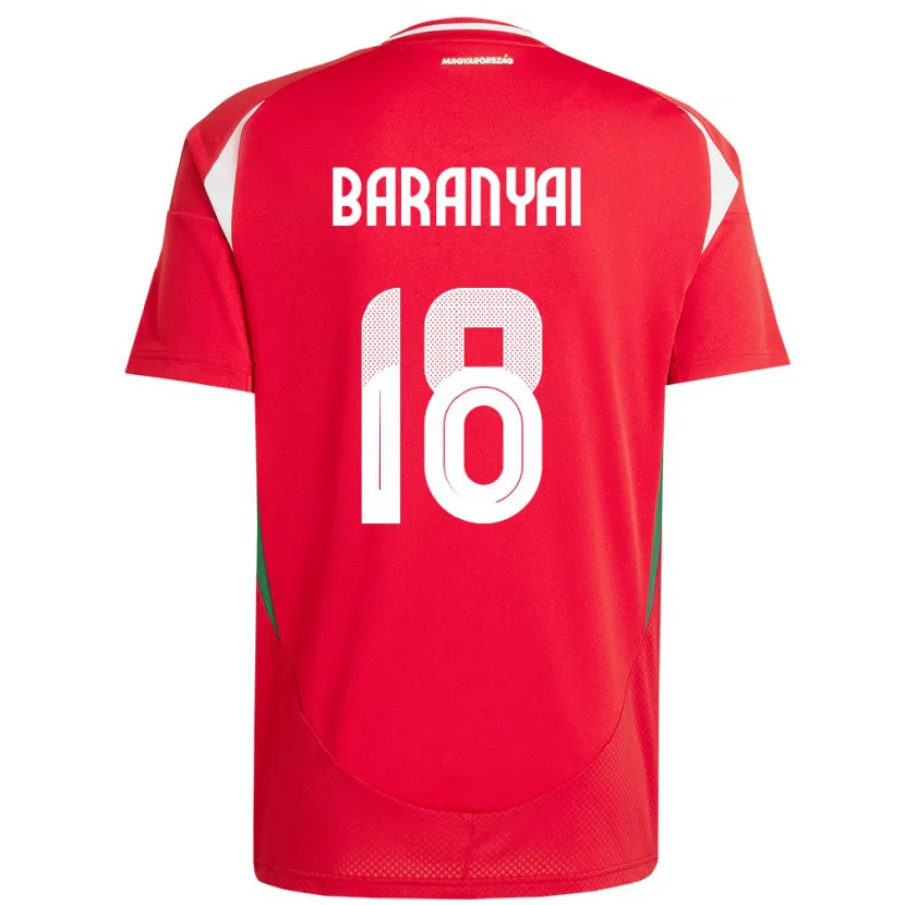 Danxen Herren Ungarn Nimród Baranyai #18 Rot Heimtrikot Trikot 24-26 T-Shirt