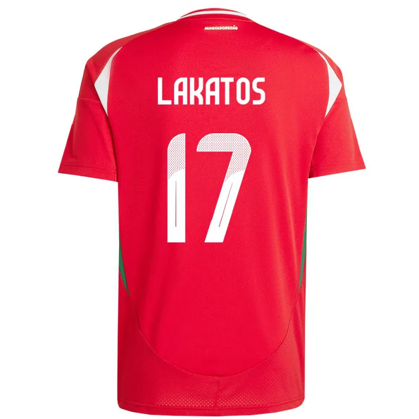 Danxen Herren Ungarn Noel Lakatos #17 Rot Heimtrikot Trikot 24-26 T-Shirt